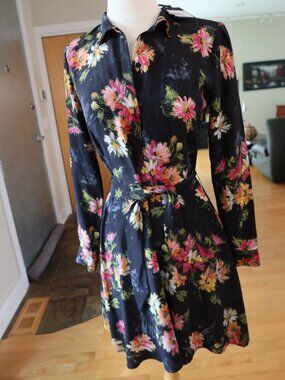 NWT! The Kooples $385 floral print 100% silk long sleeve dress XS lightweight